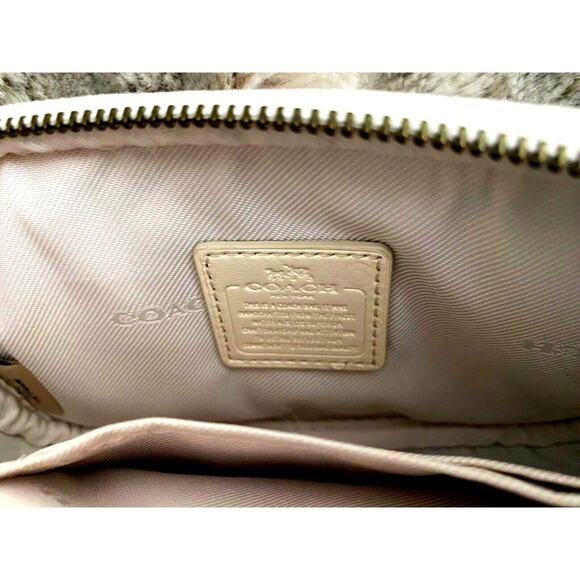 COACH PEBBLE LEATHER ALL STUD GROMMETS CROSSBODY BAG NWOT DOUBLE ZIPPER SMALL - Picture 12 of 15